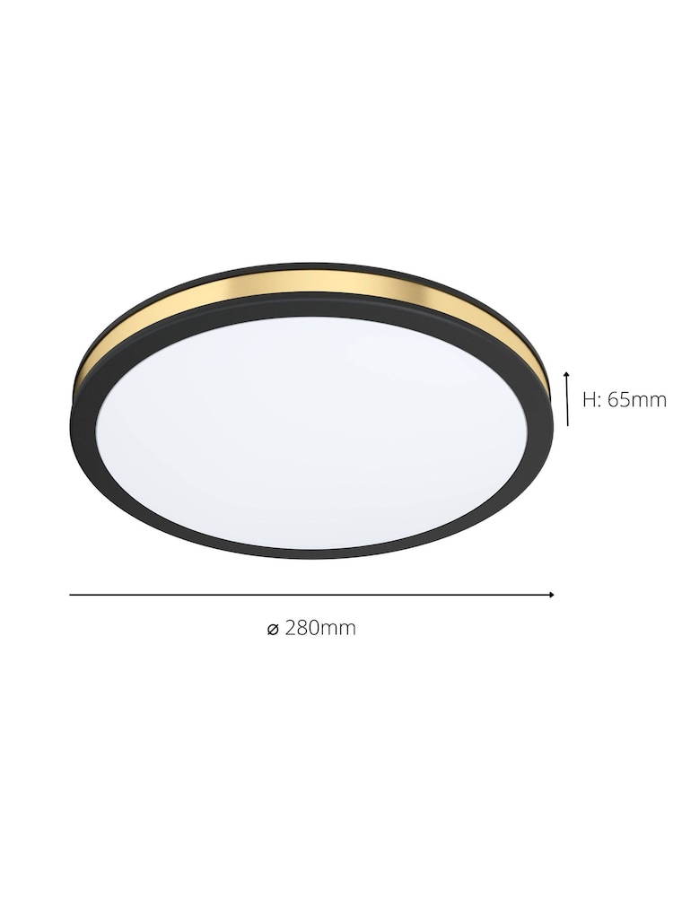 Eglo Black Pescaito LED Flush Round Ceiling Light - Image 5 of 5