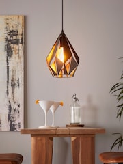 Eglo Black Carlton Single Pendant Ceiling Light - Image 1 of 5