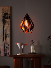 Eglo Black Carlton Single Pendant Ceiling Light - Image 3 of 5