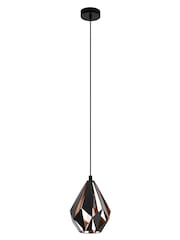 Eglo Black Carlton Single Pendant Ceiling Light - Image 4 of 5
