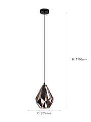 Eglo Black Carlton Single Pendant Ceiling Light - Image 5 of 5