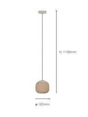 Eglo Natural Cominio Two Toned Satin Glass Single Pendant Ceiling Light - Image 5 of 5