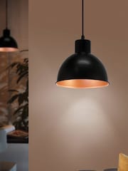Eglo Black Truro Domed Pendant Ceiling Light - Image 1 of 5