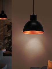 Eglo Black Truro Domed Pendant Ceiling Light - Image 3 of 5