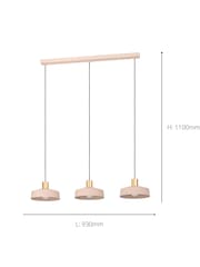 Eglo Brass Valdiola 3 Light Pendant Ceiling Light - Image 5 of 5