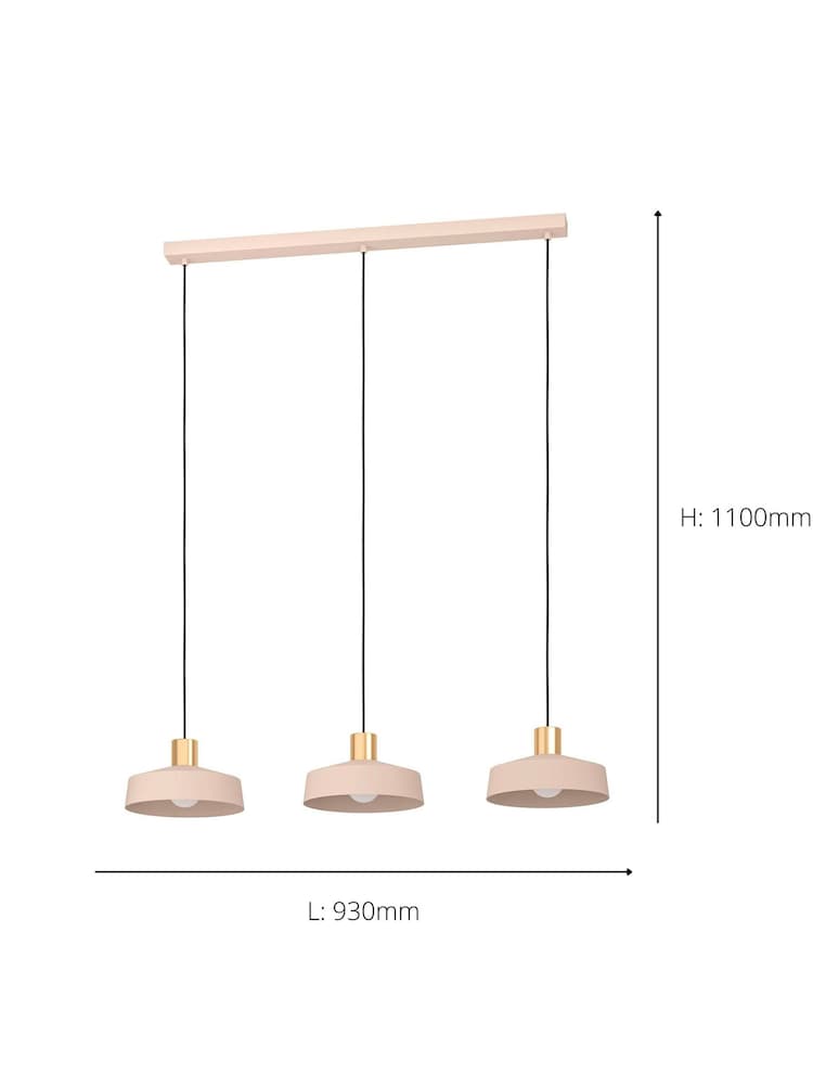 Eglo Brass Valdiola 3 Light Pendant Ceiling Light - Image 5 of 5