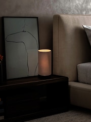 Eglo Black Feniglia Natural Linen Cylindrical Table Lamp - Image 3 of 5