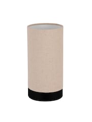 Eglo Black Feniglia Natural Linen Cylindrical Table Lamp - Image 4 of 5