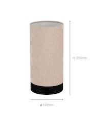 Eglo Black Feniglia Natural Linen Cylindrical Table Lamp - Image 5 of 5
