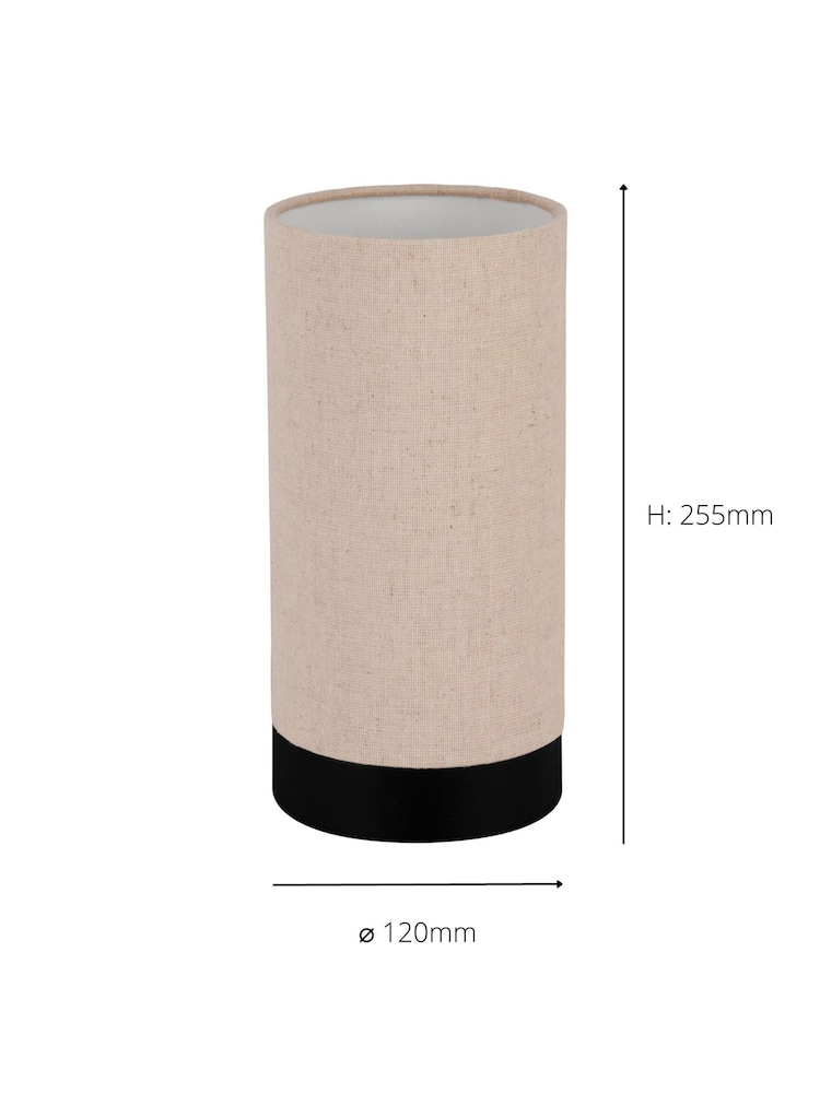 Eglo Black Feniglia Natural Linen Cylindrical Table Lamp - Image 5 of 5