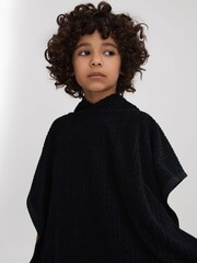 Reiss Navy Shine Textured Towelling Hooded Poncho - Image 3 of 4
