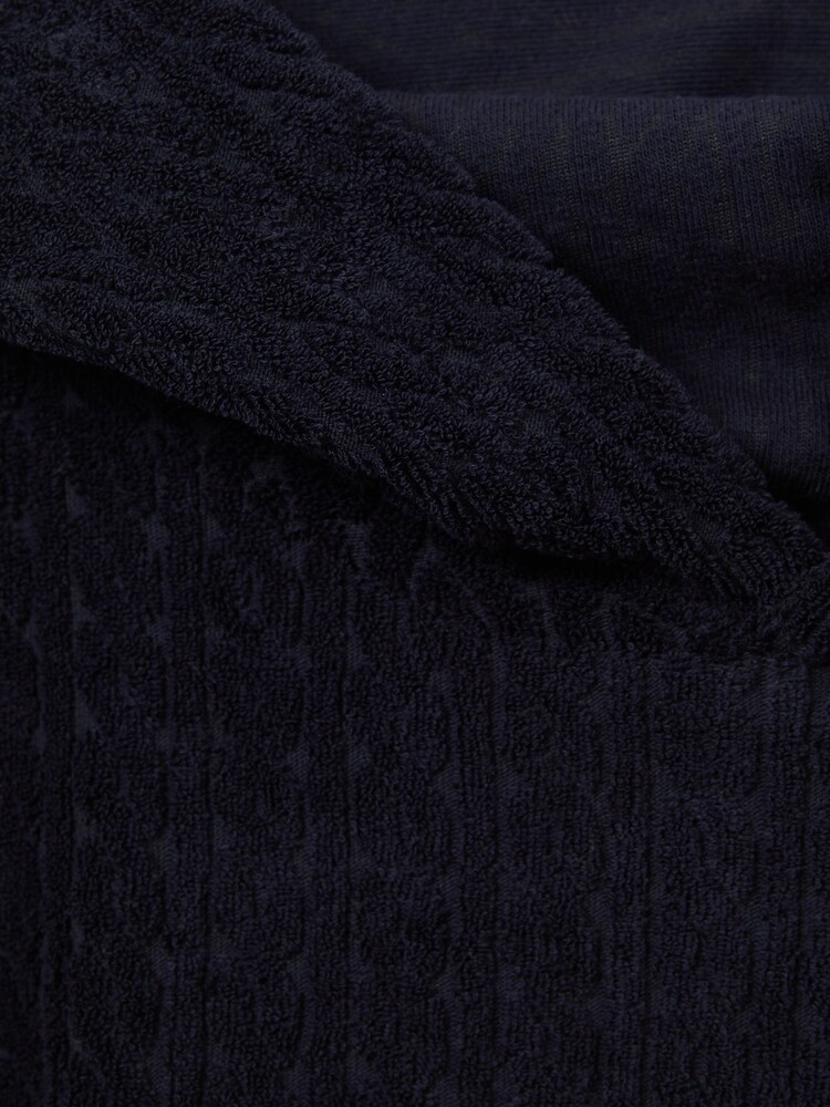 Reiss Navy Shine Textured Towelling Hooded Poncho - Image 4 of 4 Reiss Navy Shine Textured Towelling Hooded Poncho - Image 4 of 4