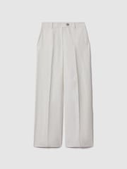 Reiss White Lori Viscose-Linen Wide Leg Suit Trousers - Image 2 of 5