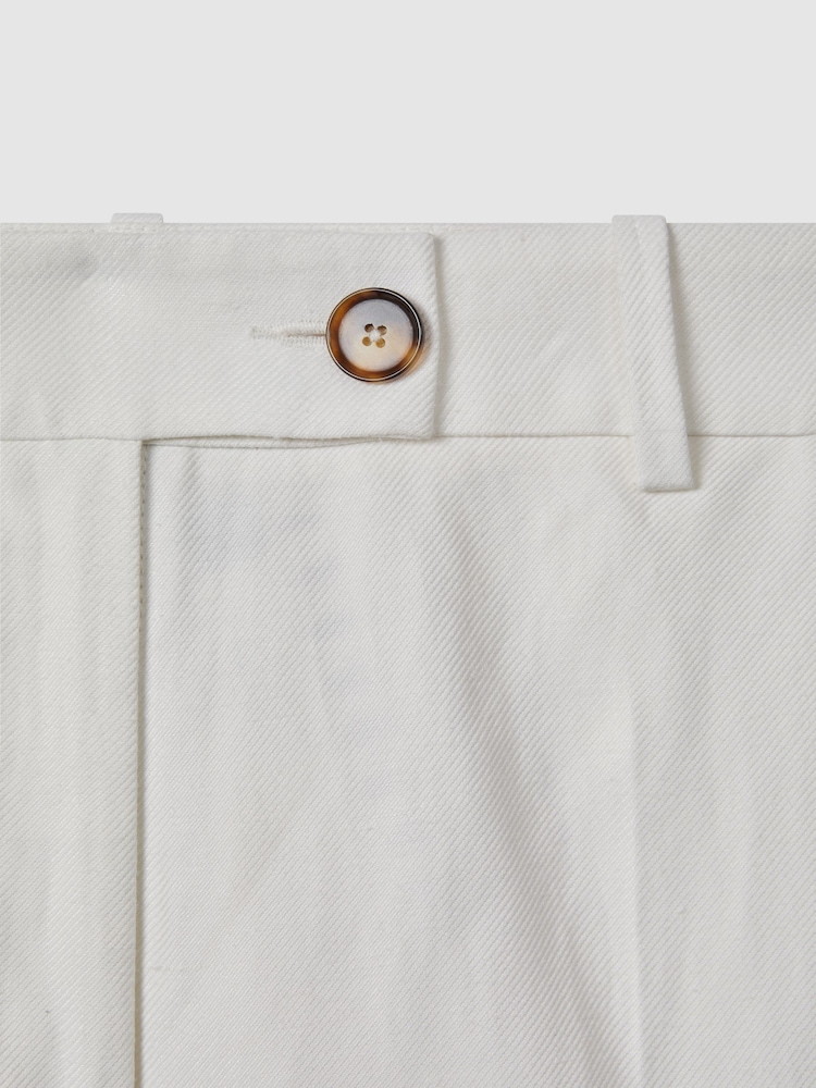 Reiss White Lori Viscose-Linen Wide Leg Suit Trousers - Image 5 of 5