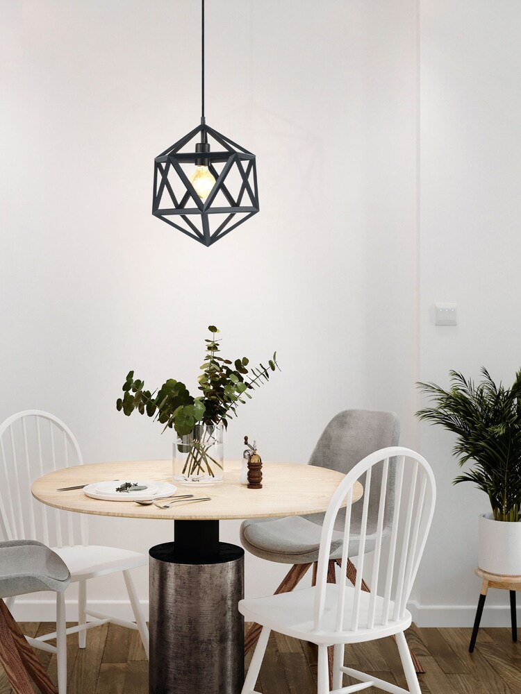 Eglo Black Embleton Geometric Star Pendant Ceiling Light - Image 1 of 4