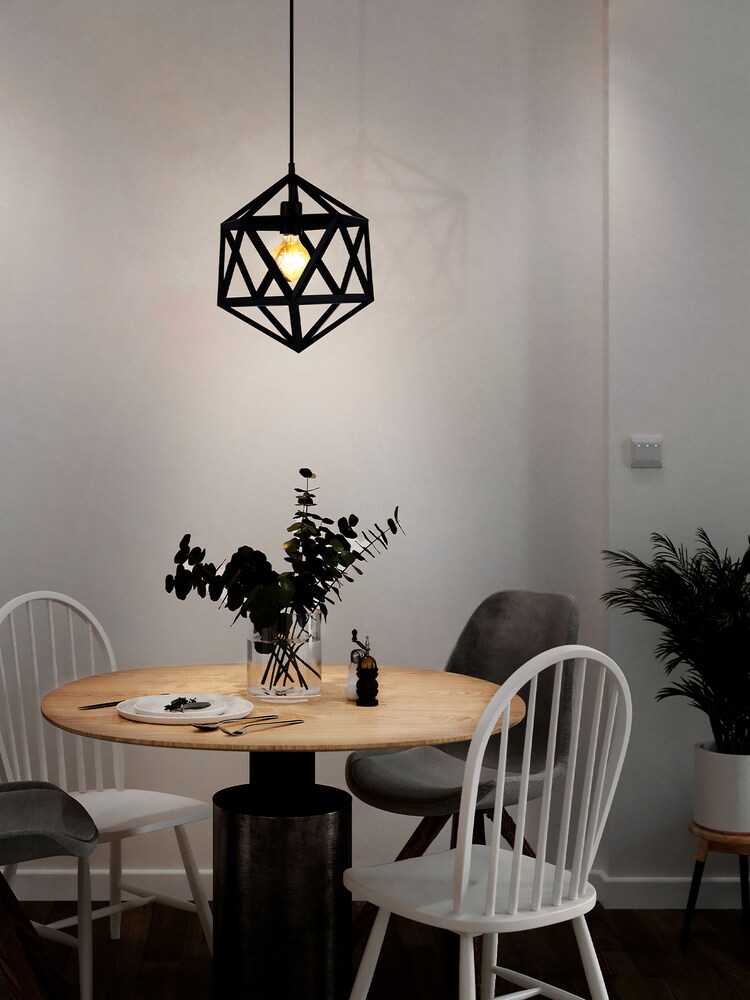 Eglo Black Embleton Geometric Star Pendant Ceiling Light - Image 2 of 4