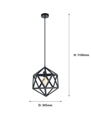 Eglo Black Embleton Geometric Star Pendant Ceiling Light - Image 4 of 4