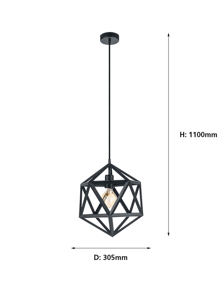 Eglo Black Embleton Geometric Star Pendant Ceiling Light - Image 4 of 4