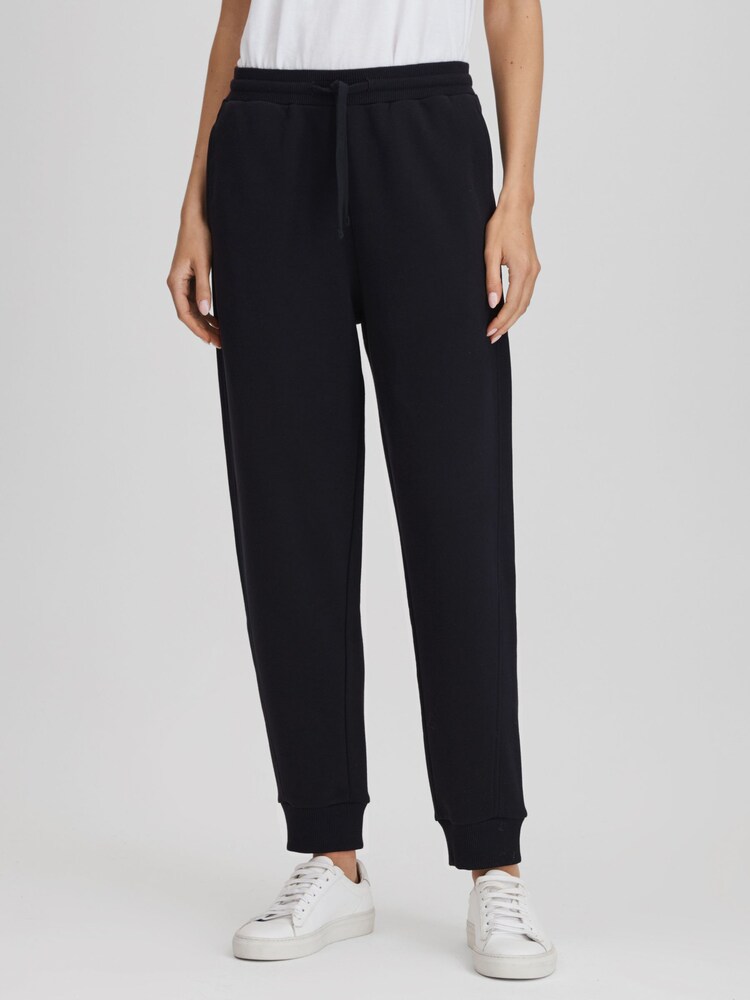 Reiss Navy Cody Cotton Blend Drawstring Joggers - Image 1 of 5