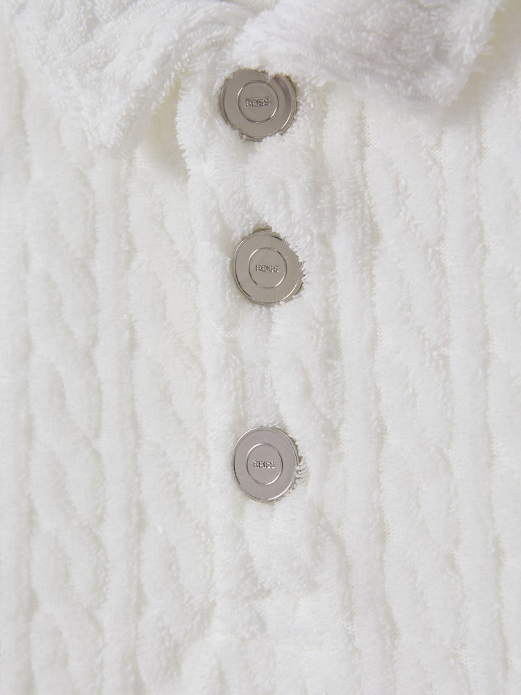 Reiss White Iggy 3-9 yrs Towelling Polo Shirt - Image 4 of 4