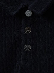 Reiss Navy Iggy Towelling Polo Shirt - Image 4 of 4
