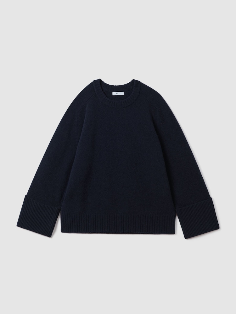 Reiss Navy Laura Wool-Cashmere Casual Fit Jumper - Image 2 of 5