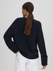 Reiss Navy Laura Wool-Cashmere Casual Fit Jumper - Image 4 of 5