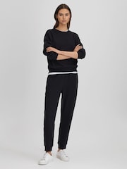 Reiss Navy Cody Cotton Blend Crew Neck Sweatshirt - Image 3 of 5