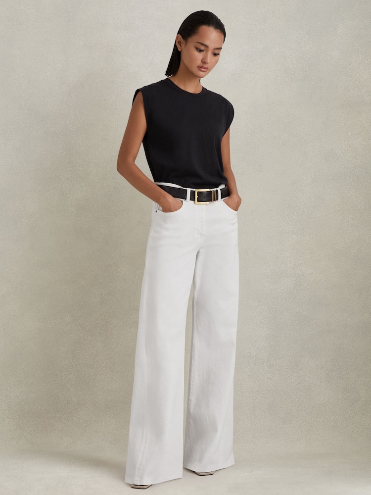 Reiss White Maize Flared Side Seam Jeans - Image 1 of 5