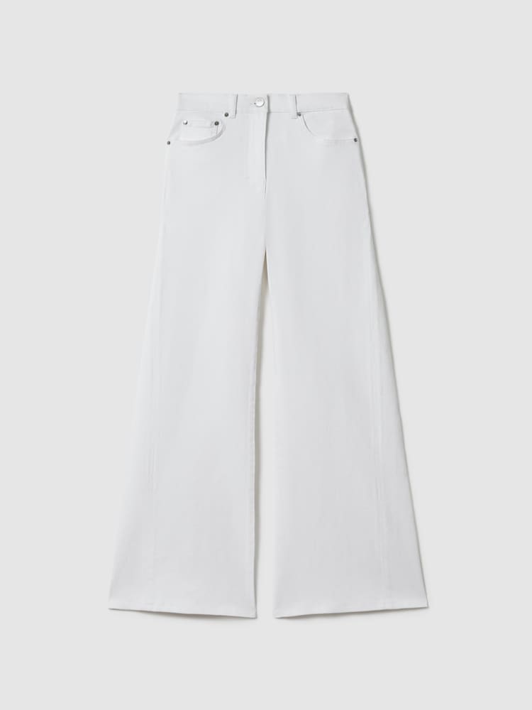 Reiss White Maize Flared Side Seam Jeans - Image 2 of 5