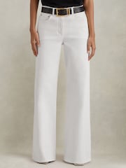 Reiss White Maize Flared Side Seam Jeans - Image 3 of 5