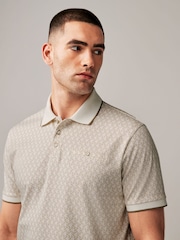 Blanc et doré - Manches courtes Imprimé Polos - Image 1 de 7
