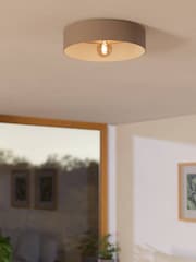 Eglo Natural Duaia Metal Flush Ceiling Light with Interchangeable Element - Image 1 of 5