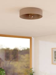 Eglo Natural Duaia Metal Flush Ceiling Light with Interchangeable Element - Image 2 of 5