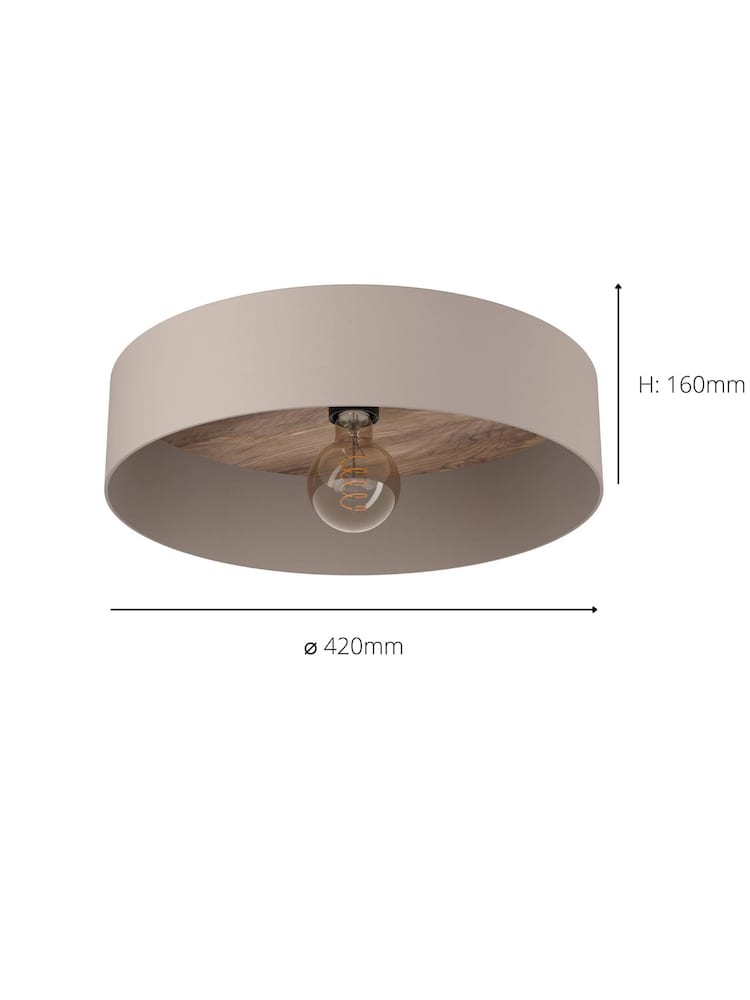 Eglo Natural Duaia Metal Flush Ceiling Light with Interchangeable Element - Image 5 of 5