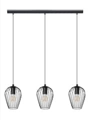 Eglo Black Newtown Vintage 3 Light Pendant Ceiling Light - Image 4 of 5