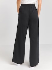 Simply Be Black Drawcord Wide Leg Trousers - Image 2 of 4