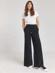 Simply Be Black Drawcord Wide Leg Trousers - Image 3 of 4