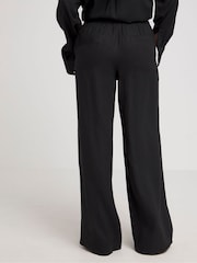 Simply Be Black Tie Waist Linen Wide Leg Trousers - Image 2 of 4