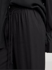 Simply Be Black Tie Waist Linen Wide Leg Trousers - Image 4 of 4
