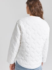 Simply Be White Heart Quilted Jacket - Image 2 of 4