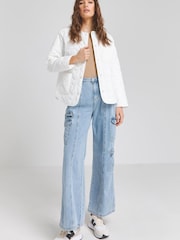 Simply Be White Heart Quilted Jacket - Image 3 of 4