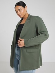 Simply Be Green Ponte Wide Leg Trousers - Image 3 of 4