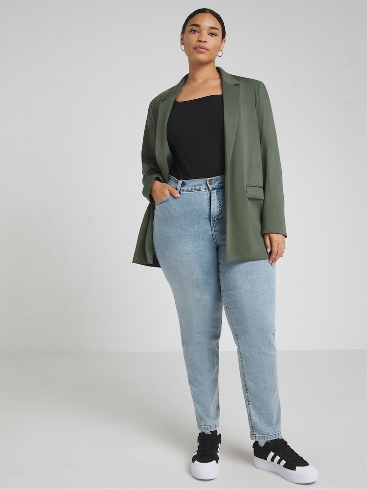 Simply Be Green Ponte Wide Leg Trousers - Image 4 of 4 Simply Be Green Ponte Wide Leg Trousers - Image 4 of 4