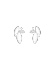 Simply Silver Silver Polished And Cubic Zirconia Leaf Stud Earrings - Image 1 of 1