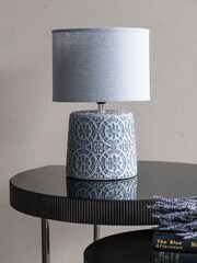 Libra Interiors Grey Vedder Concrete Lamp - Image 1 of 2
