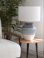 Libra Interiors Grey Skyline Antique Crackle Table Lamp - Image 1 of 2