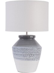 Libra Interiors Grey Skyline Antique Crackle Table Lamp - Image 2 of 2