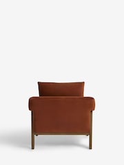 Soft Velvet Rust Brown Sawyer Wooden Accent Chair - Image 8 of 10
