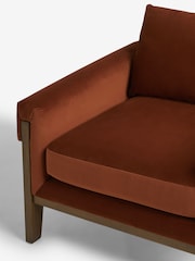 Soft Velvet Rust Brown Sawyer Wooden Accent Chair - Image 9 of 10